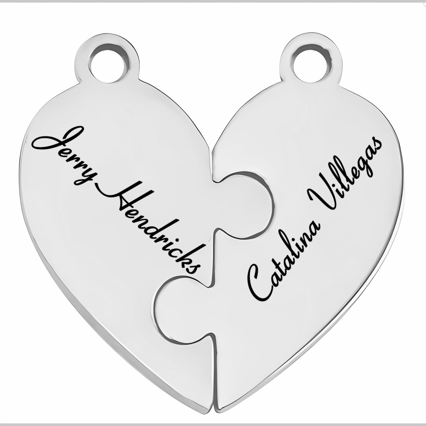 Family & Friendship Heart Puzzle Necklace – Personalized Name Pendant Set