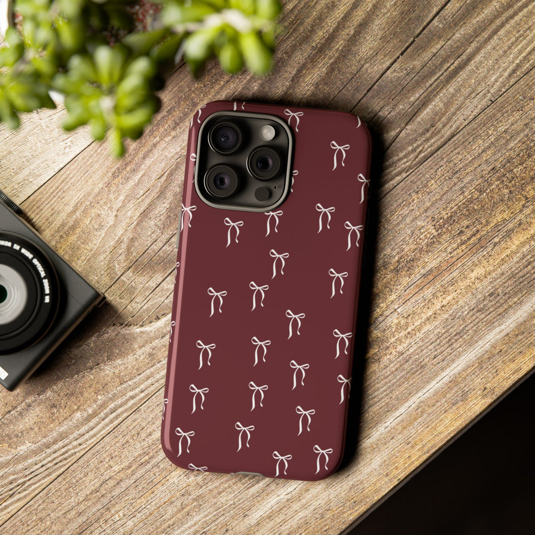 Ribbon Pattern Aesthetic Phone Case – iPhone 11/12/13/14/15/16 & Samsung Galaxy S21/S22/S23/S24/Z Flip/Z Fold