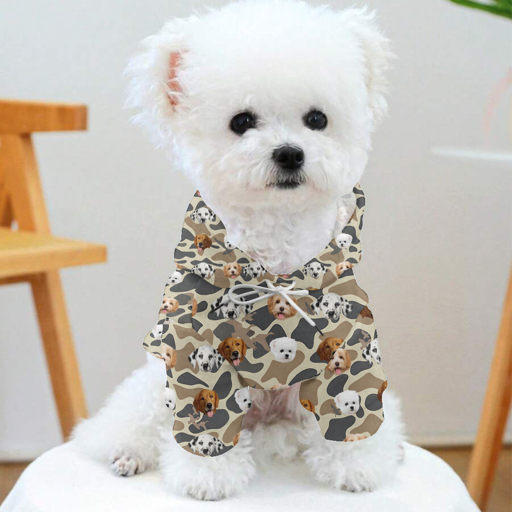 Custom Pet Face Camo Hoodie – Personalized Cute Streetwear Gift for Dog Lovers