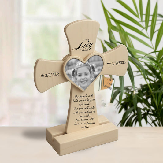 Engraved Poplar Keepsake - Personalized Wooden Memorial Cross