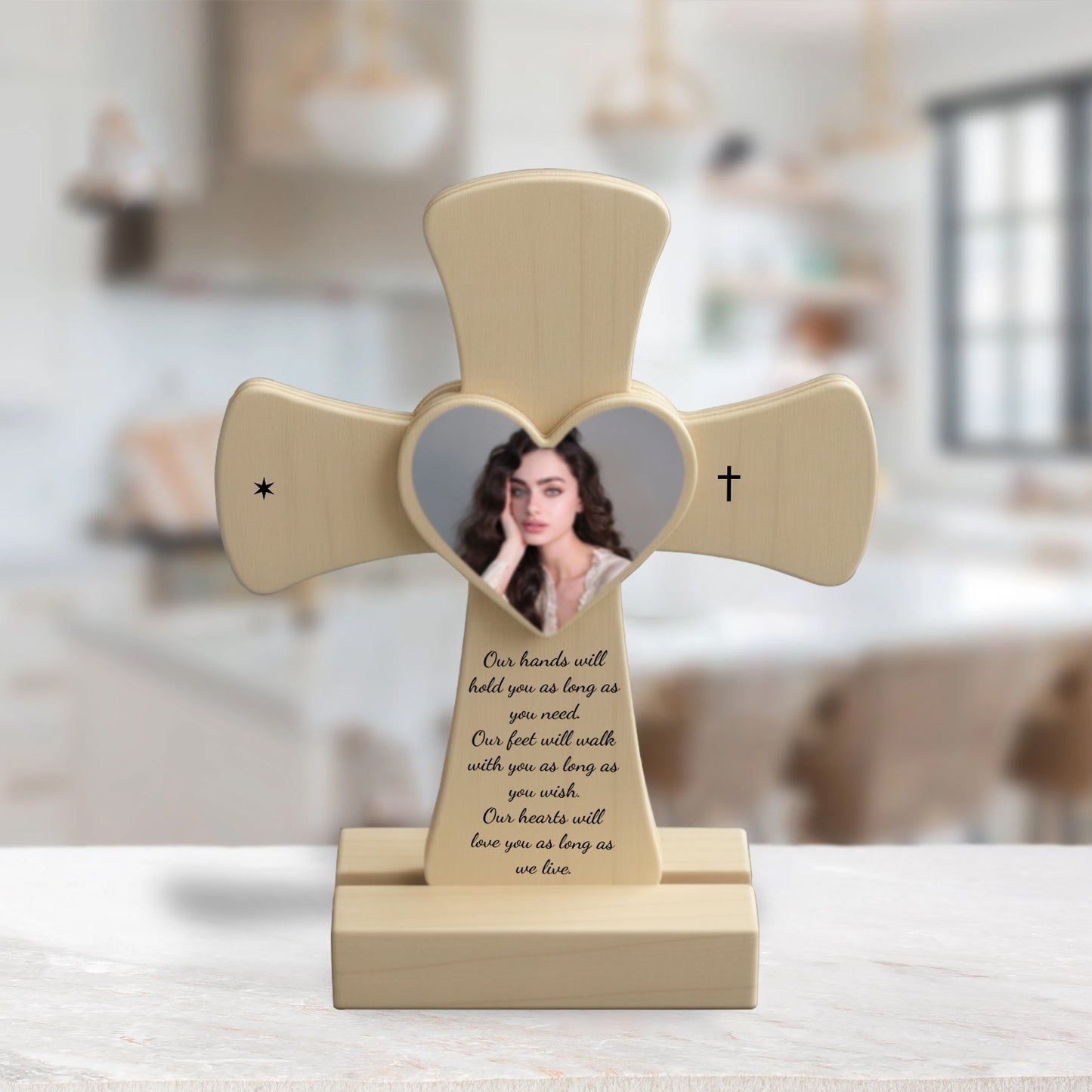 Engraved Poplar Keepsake - Personalized Wooden Memorial Cross