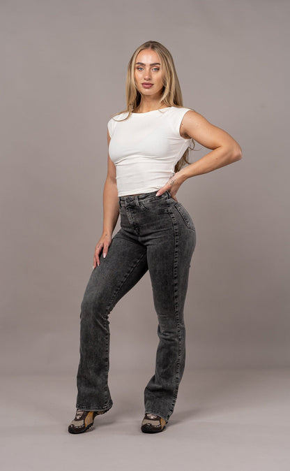 Flared - Heavy Washed Black