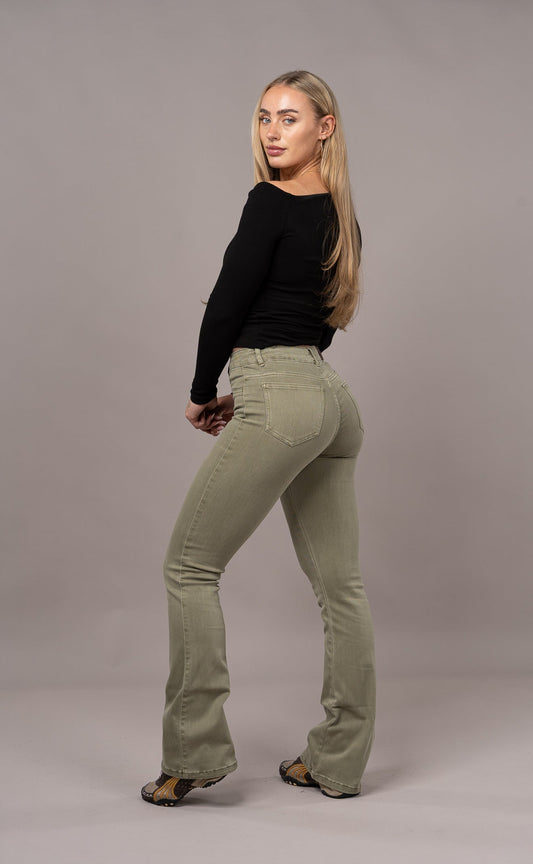 Pastel Flared Mid - Khaki