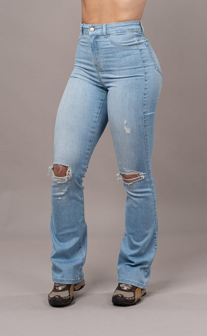 Flared Ripped - Arctic Light Blue