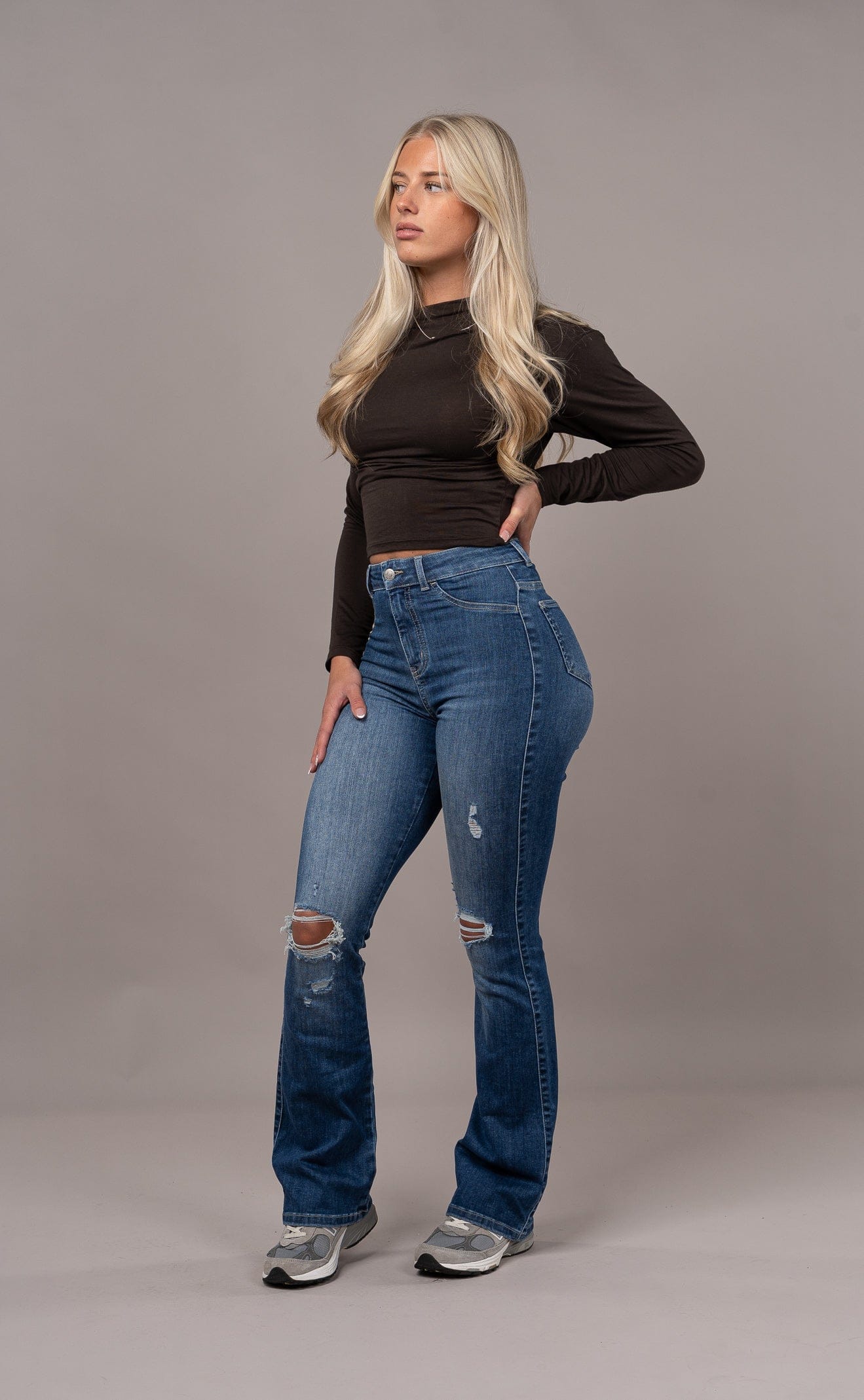 Flared Ripped - Sapphire Blue