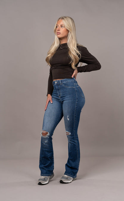 Flared Ripped - Sapphire Blue