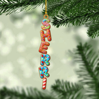 Custom Gingerbread Cookie Alphabet Ornament Christmas Gift - Personalized Name Hanging Decoration for Kids Family Tree Holiday Decor