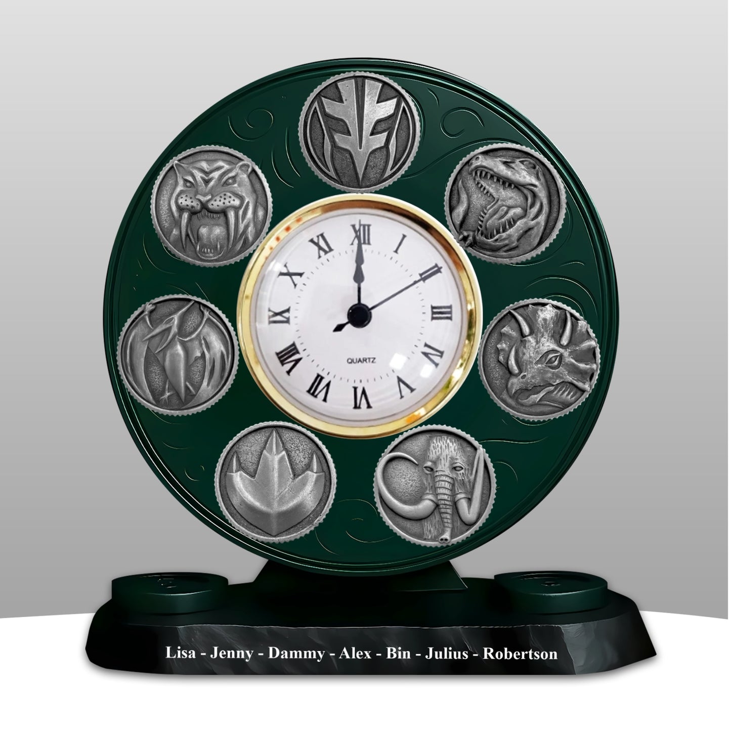 Custom Superhero Family Name Clock – Personalized Acrylic Desk Clock