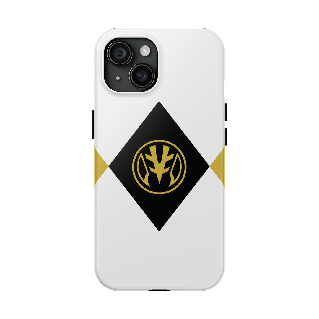 Legendary Power Case Set – White & Black Ranger Edition, Gold Emblem Finish, Premium Glossy Look for True Morphin’ Fans