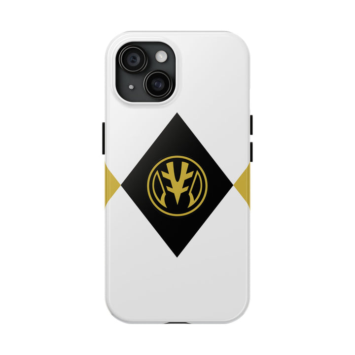 Legendary Power Case Set – White & Black Ranger Edition, Gold Emblem Finish, Premium Glossy Look for True Morphin’ Fans
