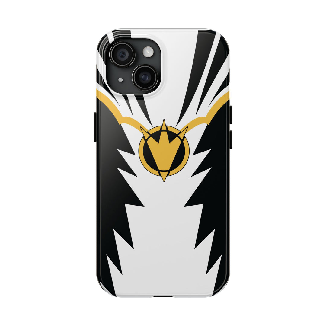 Legendary Power Case Set – White & Black Ranger Edition, Gold Emblem Finish, Premium Glossy Look for True Morphin’ Fans