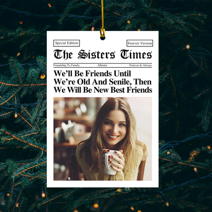Custom Text Friendship Gifts Newspaper - Personalized Acrylic Photo Ornament