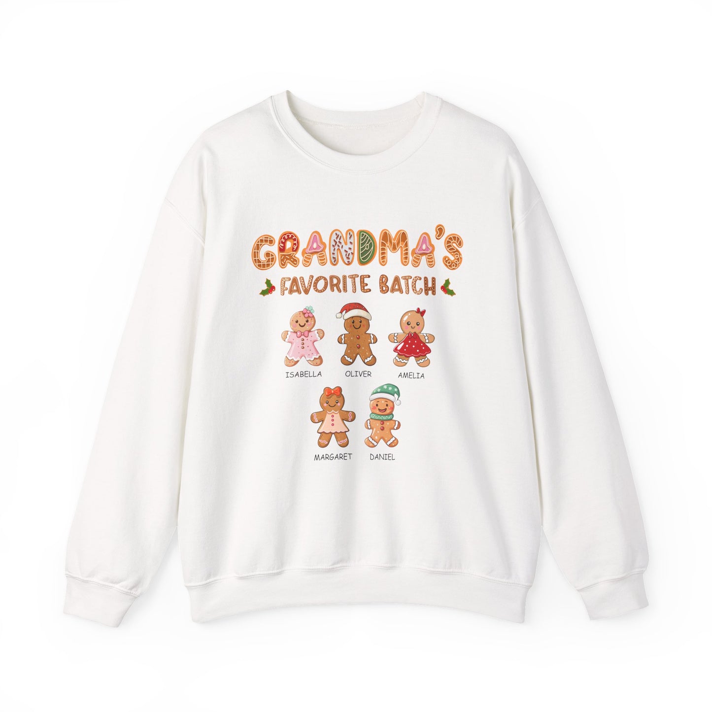 Grandma’s Favorite Batch Sweater – Personalized Gingerbread Family Christmas Custom Gift