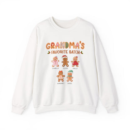 Grandma’s Favorite Batch Sweater – Personalized Gingerbread Family Christmas Custom Gift