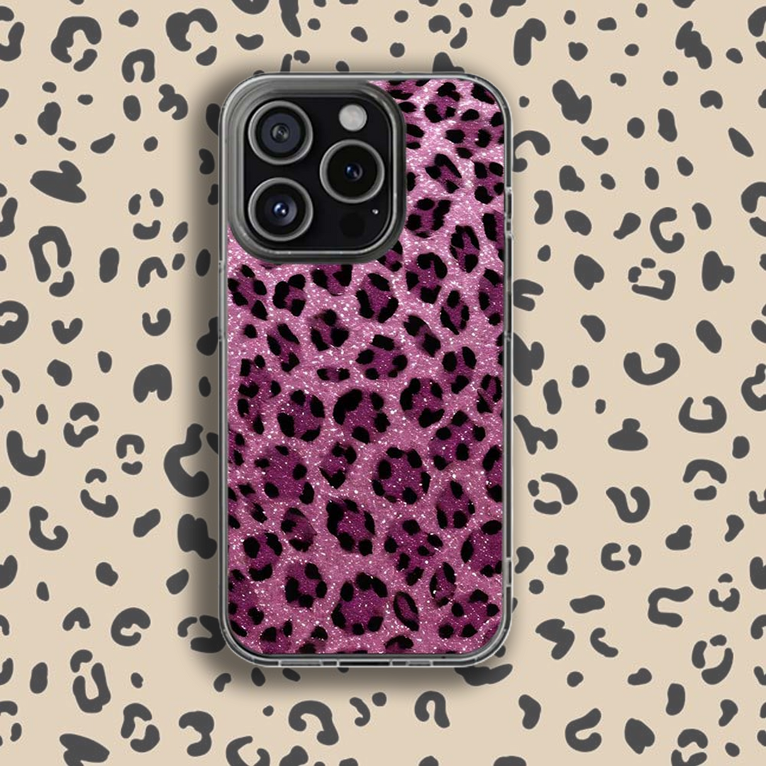 Leopard Print Phone Case Collection – Glittery Pink & Cool Blue