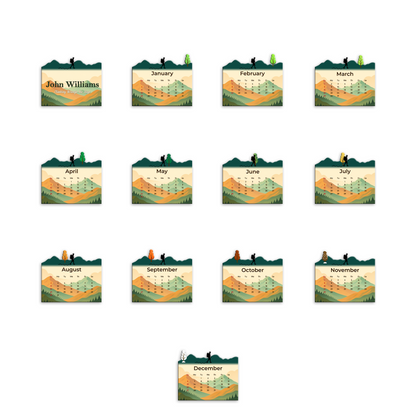 Custom Name Calendar 2026 with Wooden Stand – Personalized Adventure Desk Calendar - Climbing Through The Days