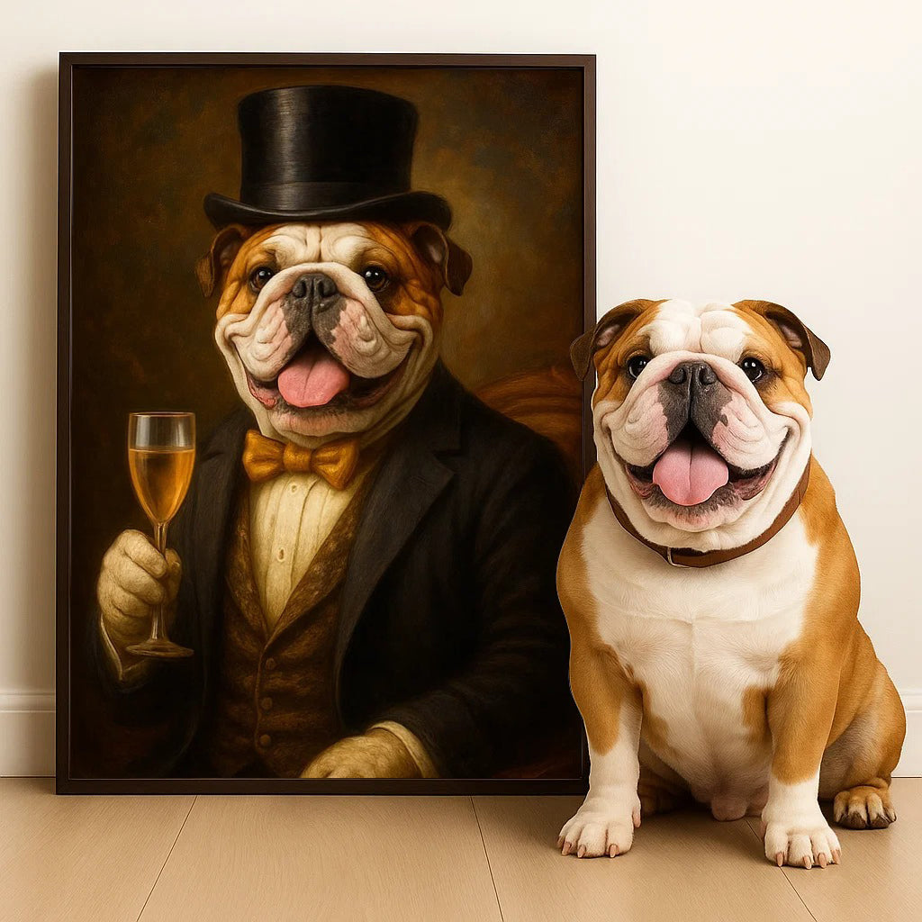 Custom Pet Portrait Vertical Poster – Personalized Gift for Dog & Cat Lovers, Pet Parents – Fine Pet, Finer Style - Poster/Canvas