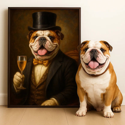 Custom Pet Portrait Vertical Poster – Personalized Gift for Dog & Cat Lovers, Pet Parents – Fine Pet, Finer Style - Poster/Canvas