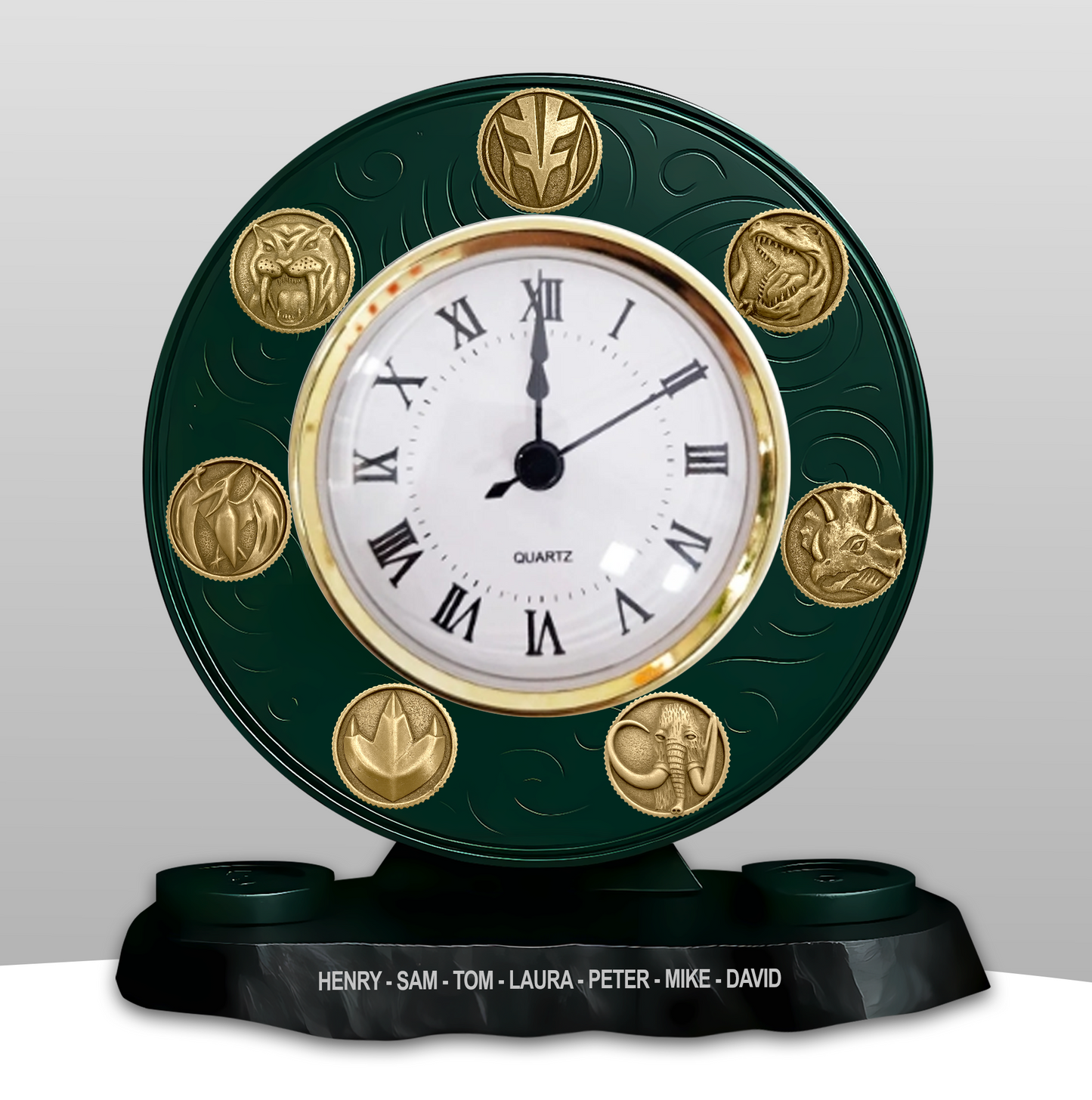 Custom Superhero Family Name Clock – Personalized Acrylic Desk Clock