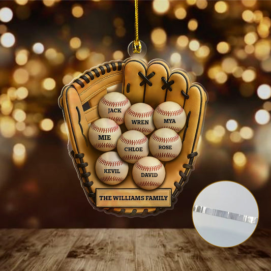 Custom Acrylic Baseball Glove Ornament – Personalized Sports Keepsake Gift