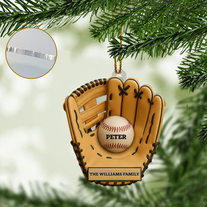 Custom Acrylic Baseball Glove Ornament – Personalized Sports Keepsake Gift