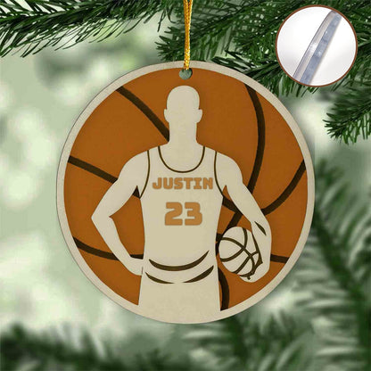 Custom Basketball Ornament – Personalized 2-Layer Acrylic Gift for Sports Fans