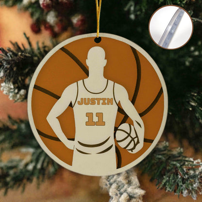 Custom Basketball Ornament – Personalized 2-Layer Acrylic Gift for Sports Fans