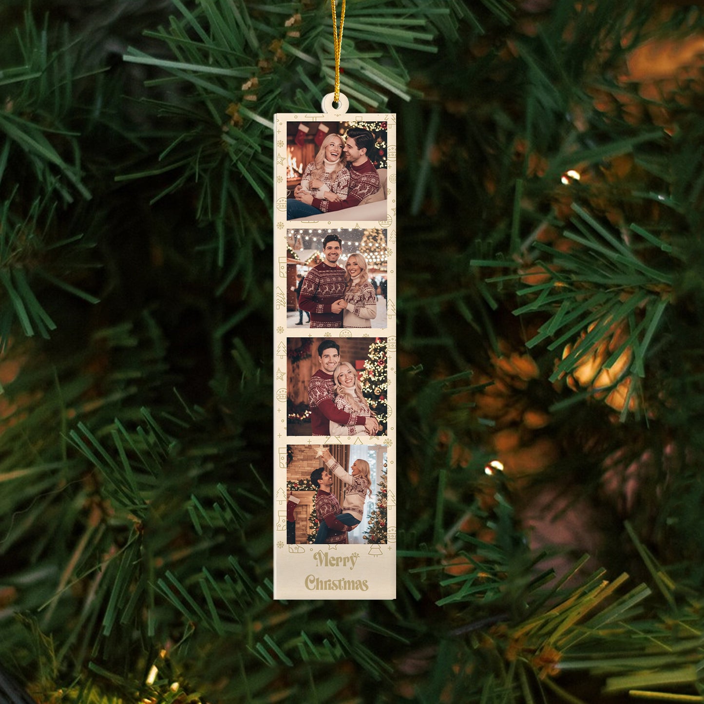 Custom Family Photo Acrylic Ornament – Personalized Christmas Keepsake with 1–4 Photos