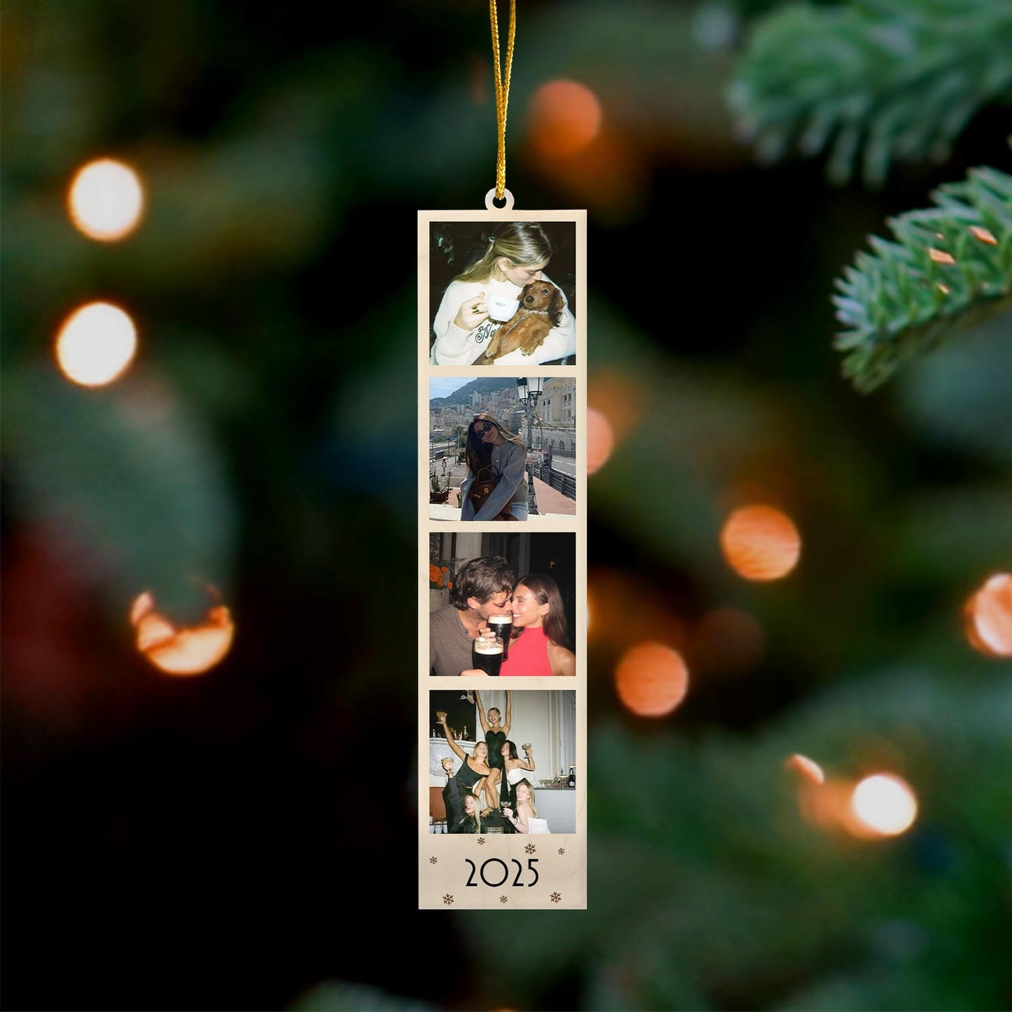 Wooden 1 LayerCustom Wooden Photo Ornament - Personalized Picture & Text, Family, Couple, or Pet Christmas Keepsake Gift 2025