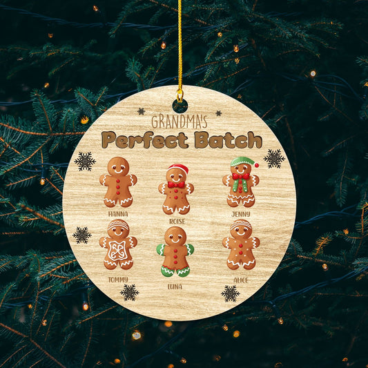Gingerbread 2-Layer Wooden Ornament – Personalized Perfect Batch Holiday Gift for Christmas