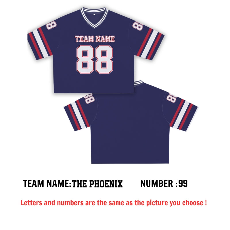 Custom Football Jersey Crop Top – Personalized Sport Uniform with Team Name & Number