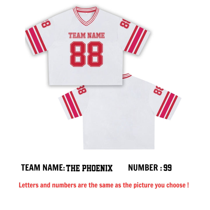 Custom Football Jersey Crop Top – Personalized Sport Uniform with Team Name & Number