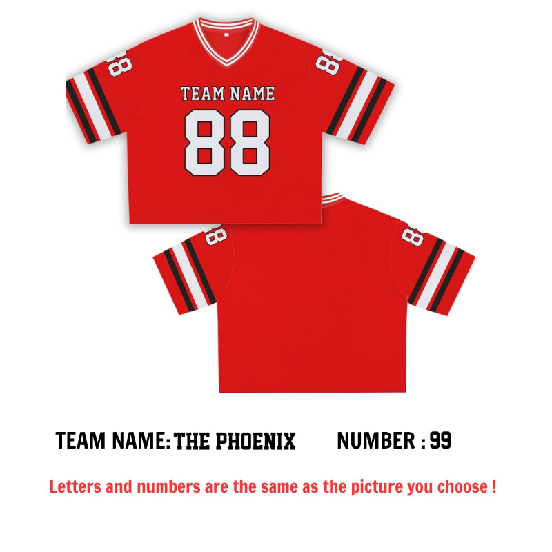 Custom Football Jersey Crop Top – Personalized Sport Uniform with Team Name & Number