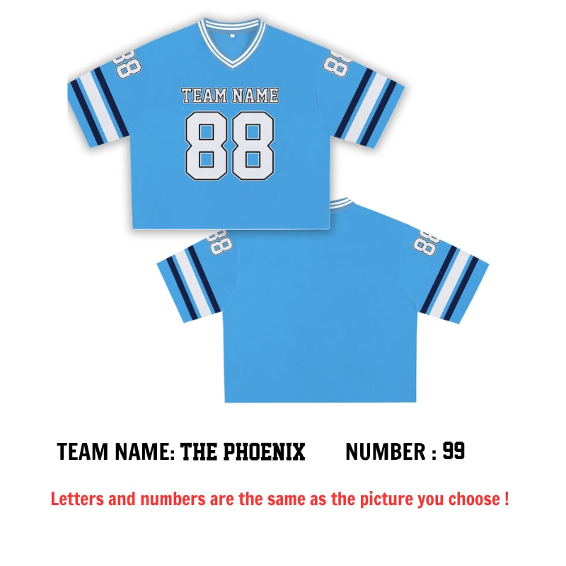 Custom Football Jersey Crop Top – Personalized Sport Uniform with Team Name & Number