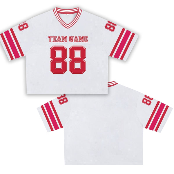 Custom Football Jersey Crop Top – Personalized Sport Uniform with Team Name & Number