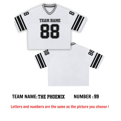 Custom Football Jersey Crop Top – Personalized Sport Uniform with Team Name & Number