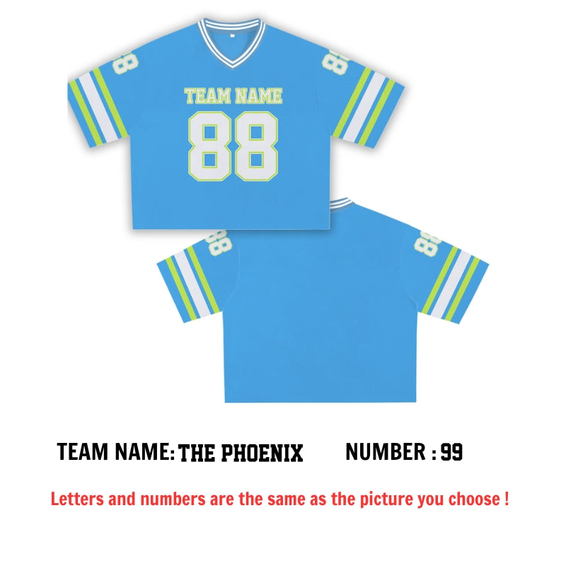 Custom Football Jersey Crop Top – Personalized Sport Uniform with Team Name & Number