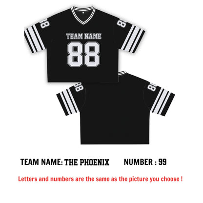 Custom Football Jersey Crop Top – Personalized Sport Uniform with Team Name & Number