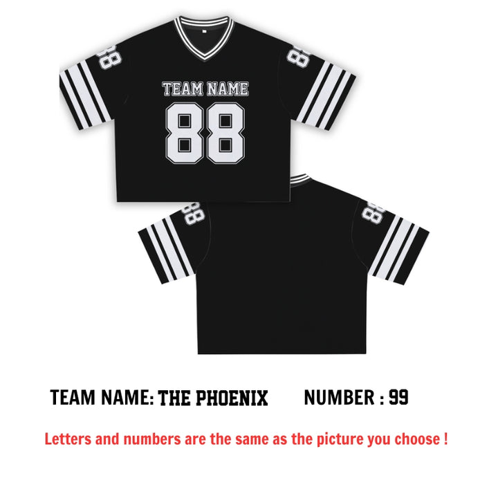 Custom Football Jersey Crop Top – Personalized Sport Uniform with Team Name & Number