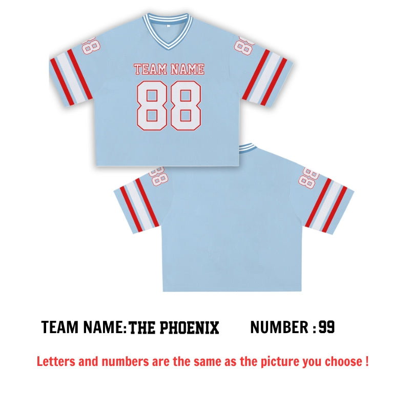 Custom Football Jersey Crop Top – Personalized Sport Uniform with Team Name & Number