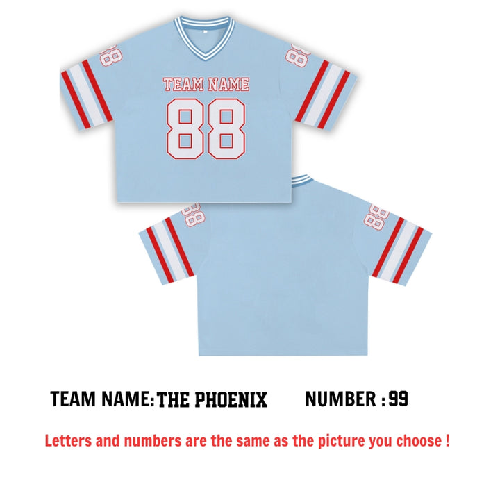 Custom Football Jersey Crop Top – Personalized Sport Uniform with Team Name & Number