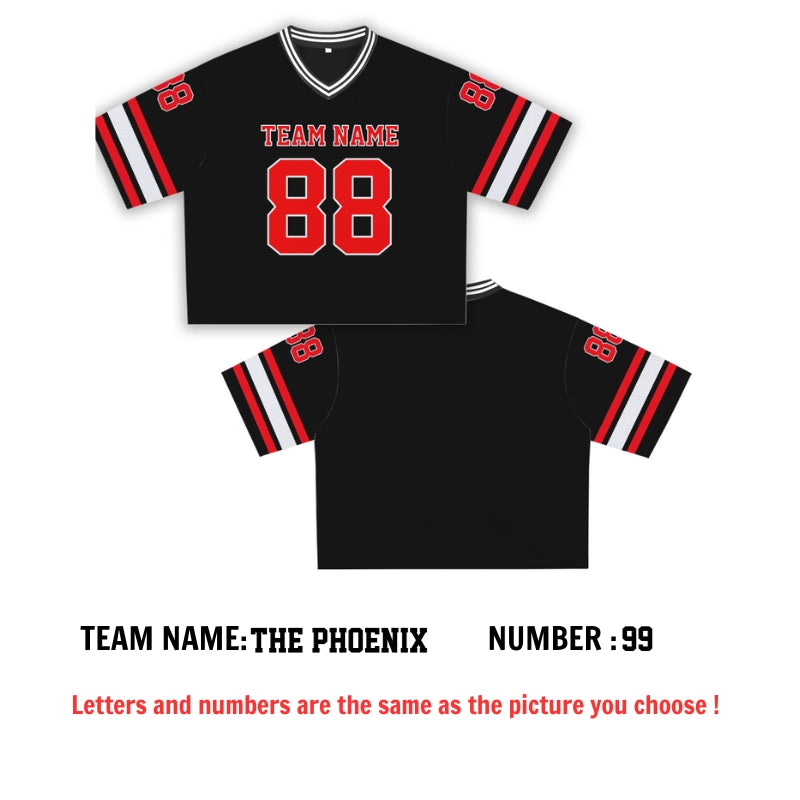 Custom Football Jersey Crop Top – Personalized Sport Uniform with Team Name & Number