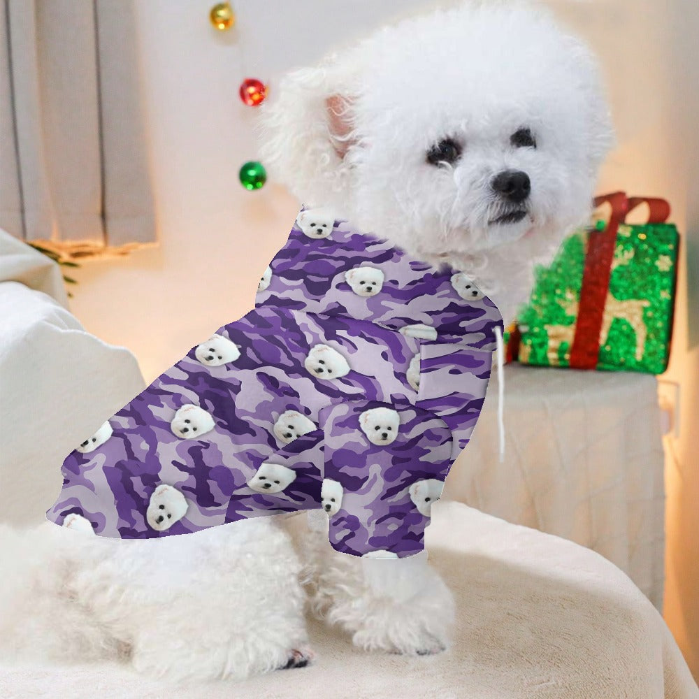 Custom Pet Face Camo Hoodie – Personalized Cute Streetwear Gift for Dog Lovers