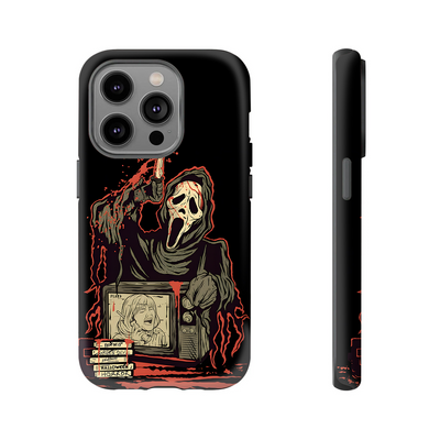 “Watch. Scream. Repeat.” | Retro Horror Ghostface Phonecase for iPhone 16 15 14 13 12 11 Pro Max 8 Plus X Samsung Galaxy S24 S23 S22 Ultra