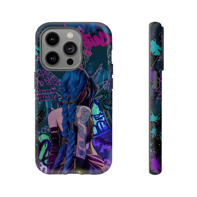 Jinx Arcane Phone Case – Graffiti Anime Cover for iPhone 16, 14, 15, 13, 12, 11, XR, Pro Max & Samsung Galaxy S23, S22, S21, A Series