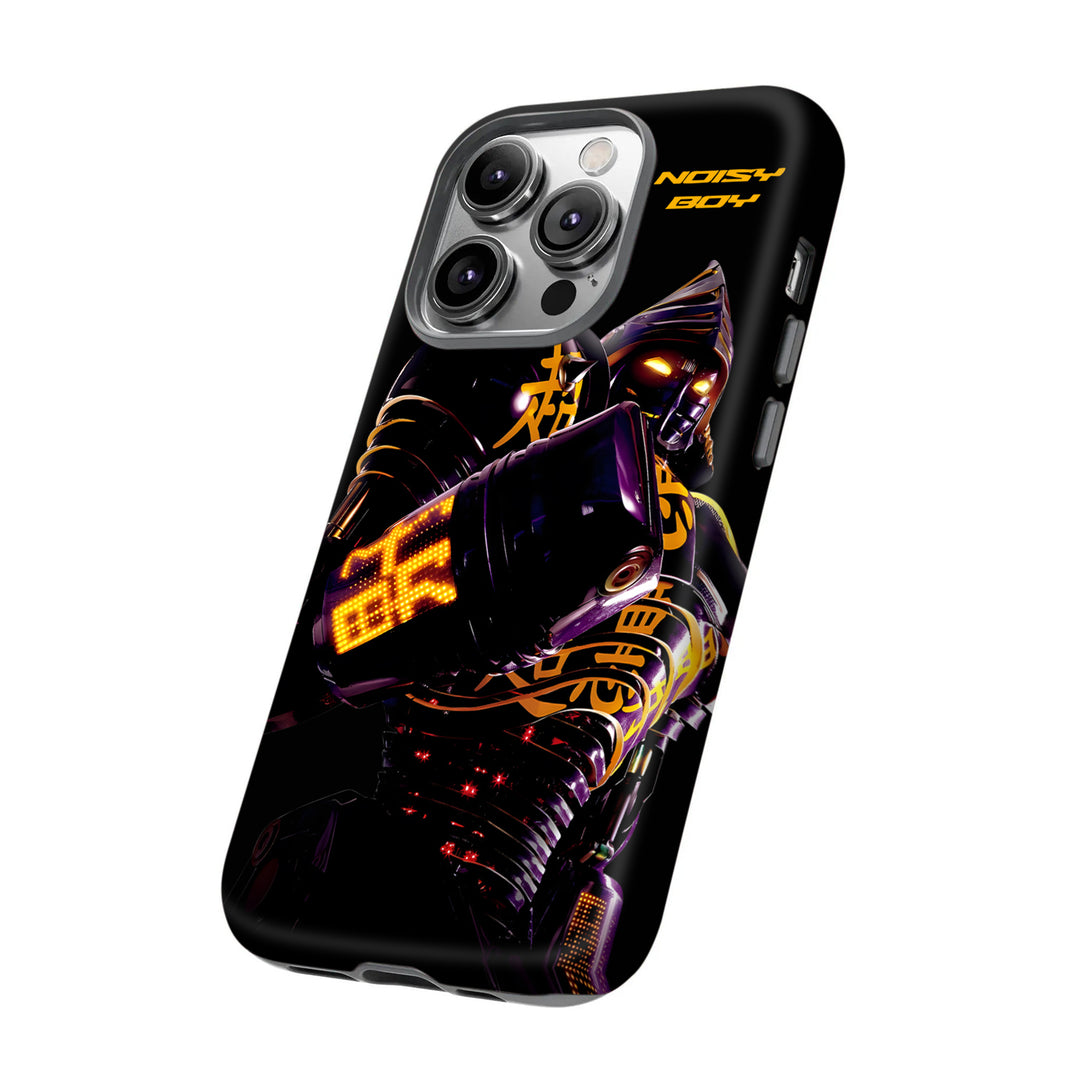 Noisy Boy Case – Phone Protection, Cyberpunk Robot Design, Neon Glow, TikTok Trend Personality