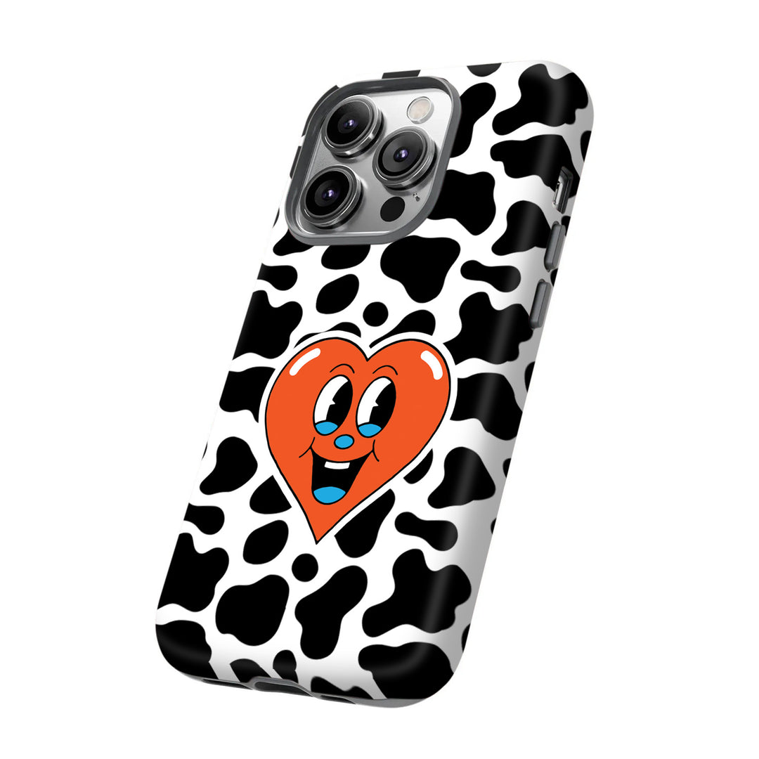 Quirky Character Phone Case Collection – Angry Duck, Cow Print Heart & Urban Camo