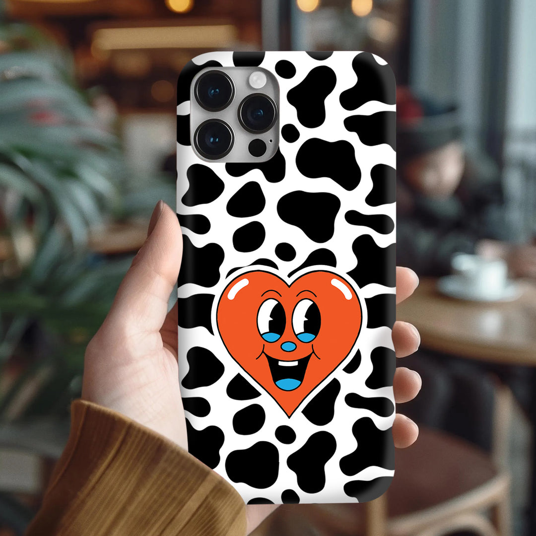 Quirky Character Phone Case Collection – Angry Duck, Cow Print Heart & Urban Camo