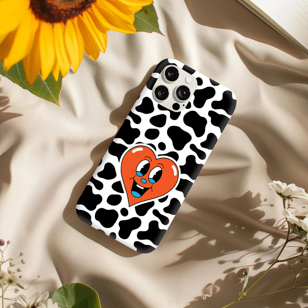 Quirky Character Phone Case Collection – Angry Duck, Cow Print Heart & Urban Camo