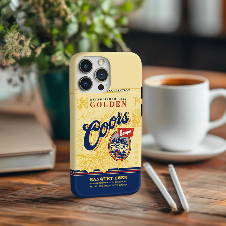 Coors Banquet Beer Label Phone Case – Compatible with iPhone 16, 15, 14, 13, 12, 11 & Samsung Galaxy S24/ S24.99, S23, S22 Series